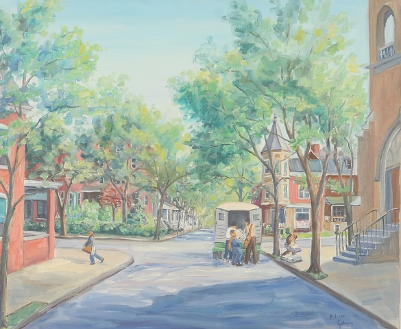 Appraisal: Street scene oil on canvas x SLR Mildred Gehman Artist