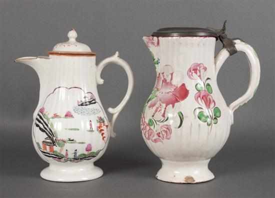 Appraisal: English porcelain chocolate pot in the Chinese taste and a