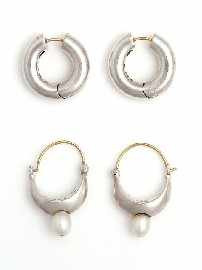 Appraisal: Two pairs of sterling silver earrings with ct gold fittings