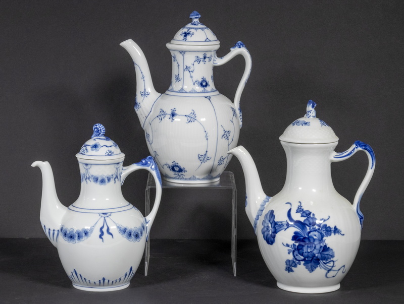 Appraisal: DANISH PORCELAIN COFFEE POTS - ROYAL COPENHAGEN B G Group