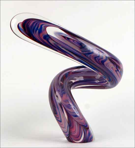 Appraisal: JOHN LOTTON GLASS SCULPTURE Untitled Signed and dated Together with