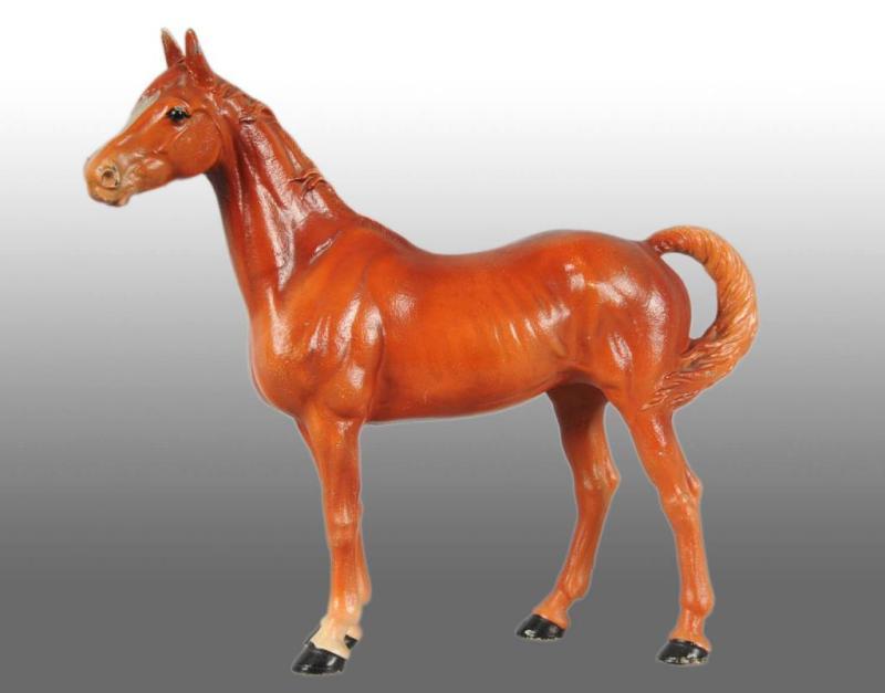 Appraisal: Cast Iron Horse Doorstop Description Full-figure Hubley cat Realistic chestnut