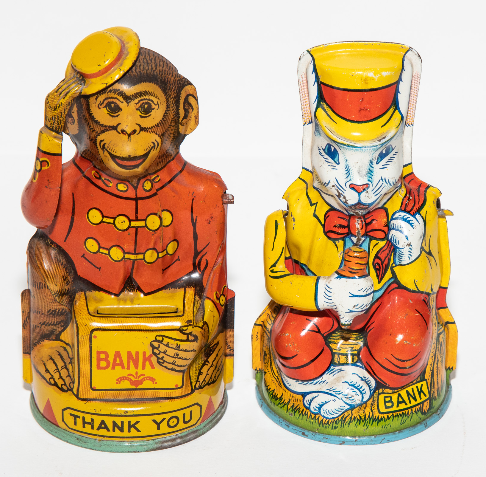 Appraisal: TWO CHEIN TIN LITHO BANKS Includes Uncle Wiggly and monkey