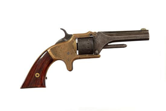 Appraisal: MANHATTAN POCKET REVOLVER caliber seven-shot Marked '' octagonal barrel Brass