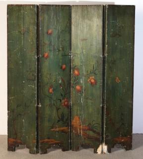 Appraisal: Small Antique Chinoiserie s the four panels decorated with Chinamen