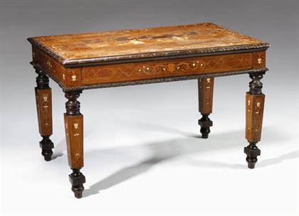 Appraisal: Continental Ivory inlay center table later half of th century