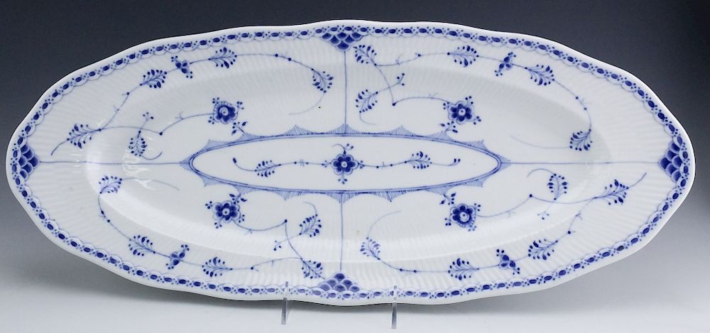 Appraisal: Royal Copenhagen Blue Lace Porcelain Fish Platter Rare Danish porcelain