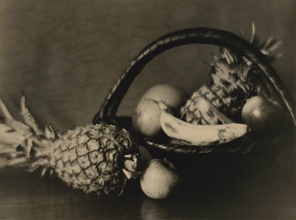 Appraisal: Taizo Kato Japanese Still Life with Pineapples c Gelatin silver