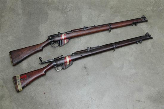 Appraisal: TWO INERT SHORT MAGAZINE LEE-ENFIELD RIFLES Serial numbers and