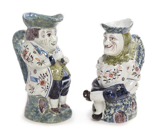 Appraisal: Sale Lot A Pair of French Pottery Figural Jugs each