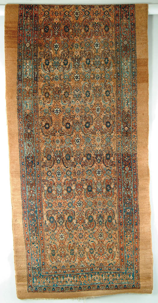 Appraisal: SEMI-ANTIQUE ORIENTAL RUNNER Camel colored wide border center has all