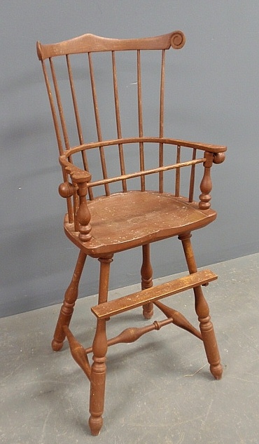 Appraisal: - Philadelphia Windsor style child s highchair signed Warren Chair