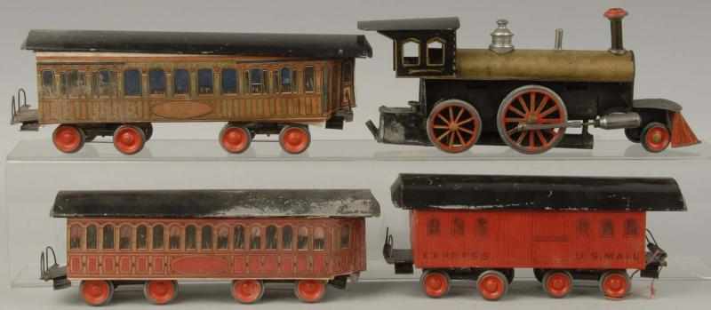 Appraisal: Early Beggs Live Steam Passenger Train Set Description American Includes