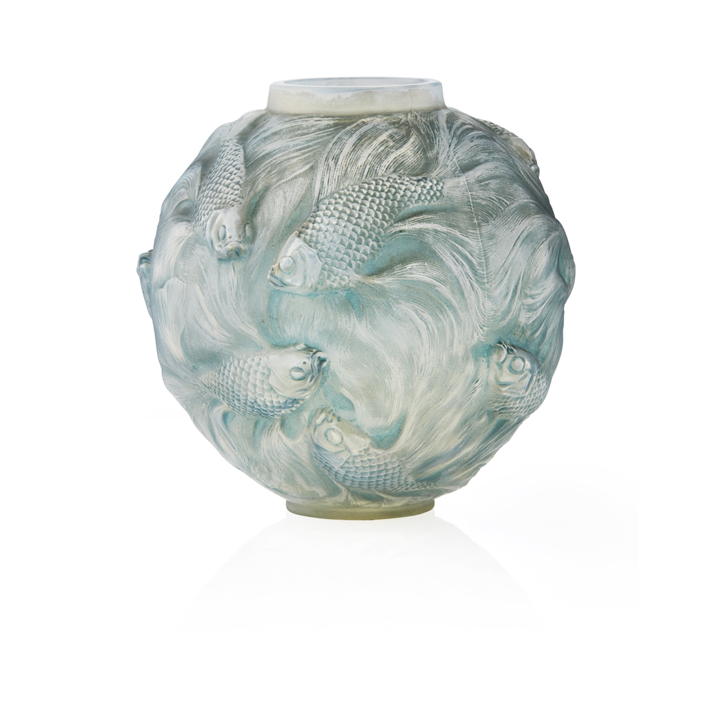 Appraisal: REN LALIQUE - 'FORMOSE' FROSTED AND OPALESCENT GLASS VASE INTRODUCED