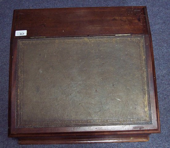 Appraisal: A Victorian mahogany writing slope the fall front enclosing drawers