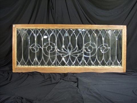 Appraisal: LEADED GLASS WINDOW PANEL With clear cut glass pieces joined