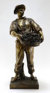 Appraisal: Ernst Muller Copper Electrotype Farmer Sculpture GERMANY - A copper