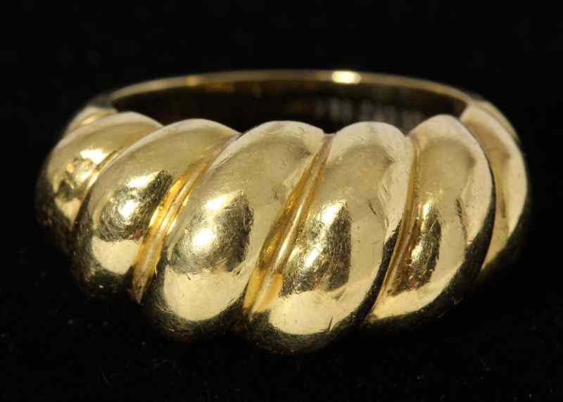 Appraisal: Lady's Gold Ring Tiffany Co of domed and ribbed form