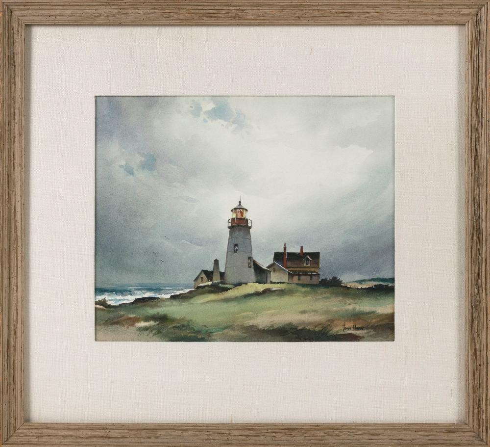 Appraisal: JOHN CUTHBERT HARE MASSACBUSETTS FLORIDA - LIGHTHOUSE WATERCOLOR ON PAPER