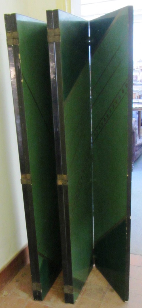 Appraisal: An Art Deco faux marble and green lacquered five fold