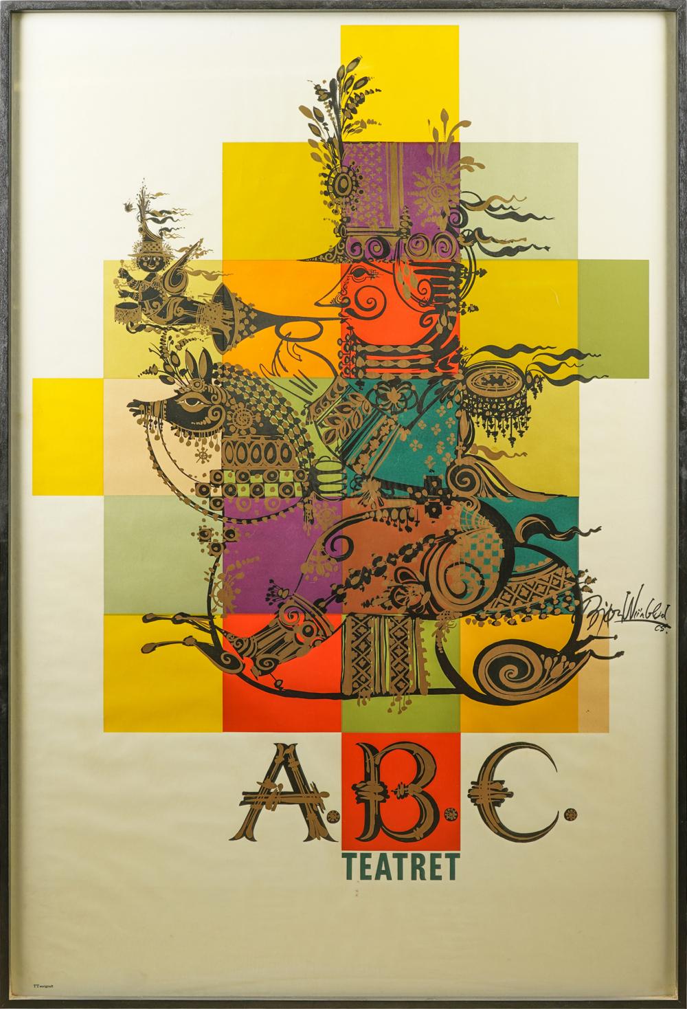 Appraisal: BJORN WIINBLAD POSTER FOR THE RIDER AT THE ABC THEATERcirca