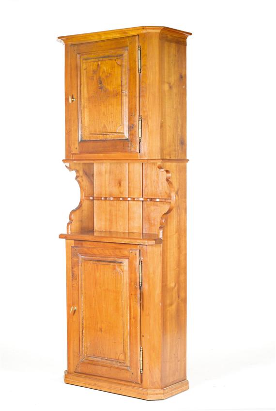 Appraisal: A G NTERLI CUPBOARD Baroque Switzerland Walnut and cherry Brass