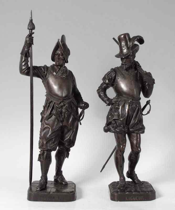 Appraisal: LE VEEL Armand Jules French - Bronze soldiers to include