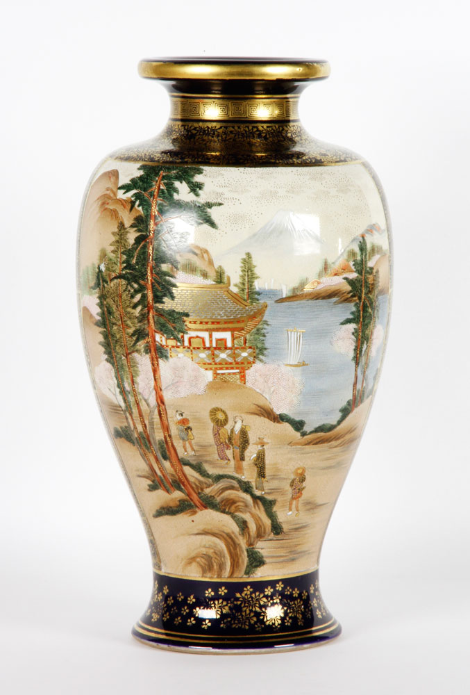 Appraisal: - Japanese Meiji Satsuma Vase Japanese Meiji period signed Satsuma