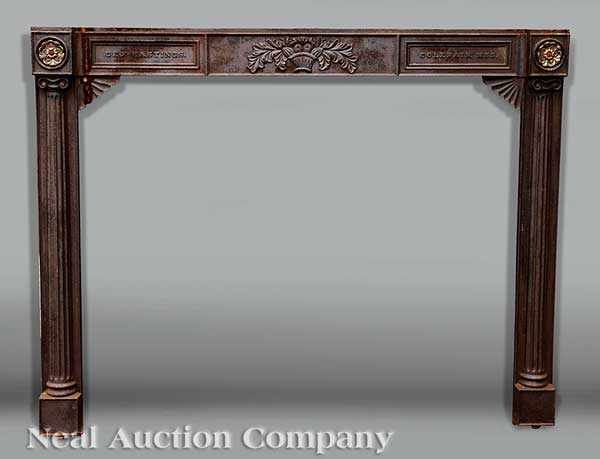 Appraisal: A Federal Cast Iron and Gilt Bronze Mounted Partial Mantel