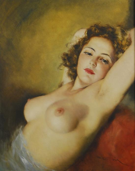 Appraisal: PAL FRIED American Hungarian - PORTRAIT OF A PARTIALLY NUDE