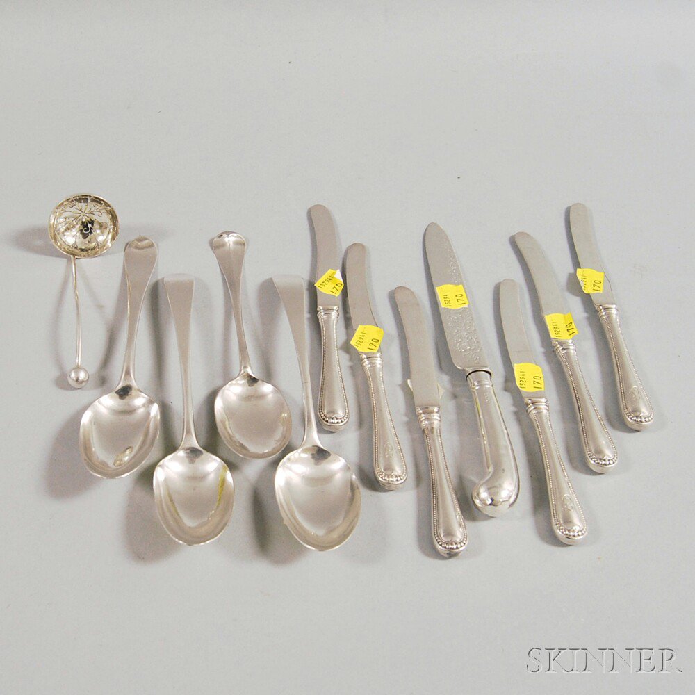 Appraisal: Small Group of Sterling Silver Flatware four English spoons including