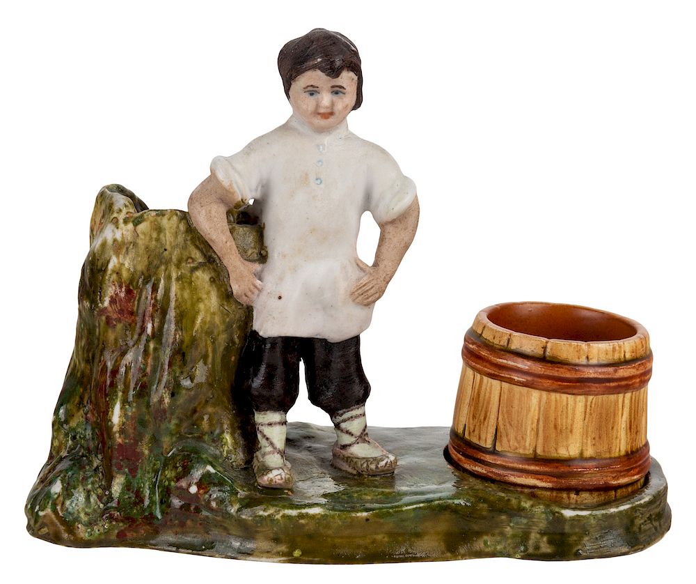 Appraisal: A RUSSIAN PORCELAIN INKWELL IN THE FORM OF A BOY