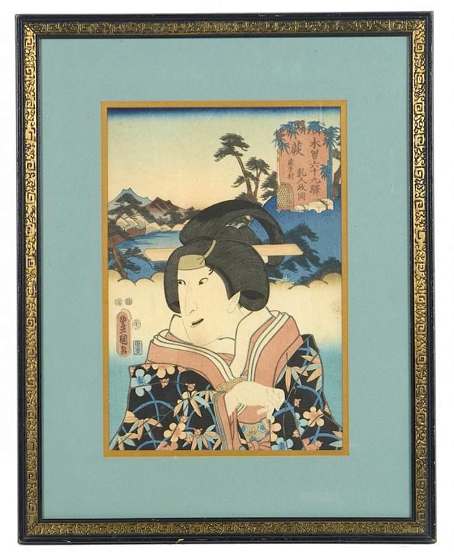 Appraisal: Utagawa Kunisada Japan - Warabi woodblock Utagawa Kunisada Japan -