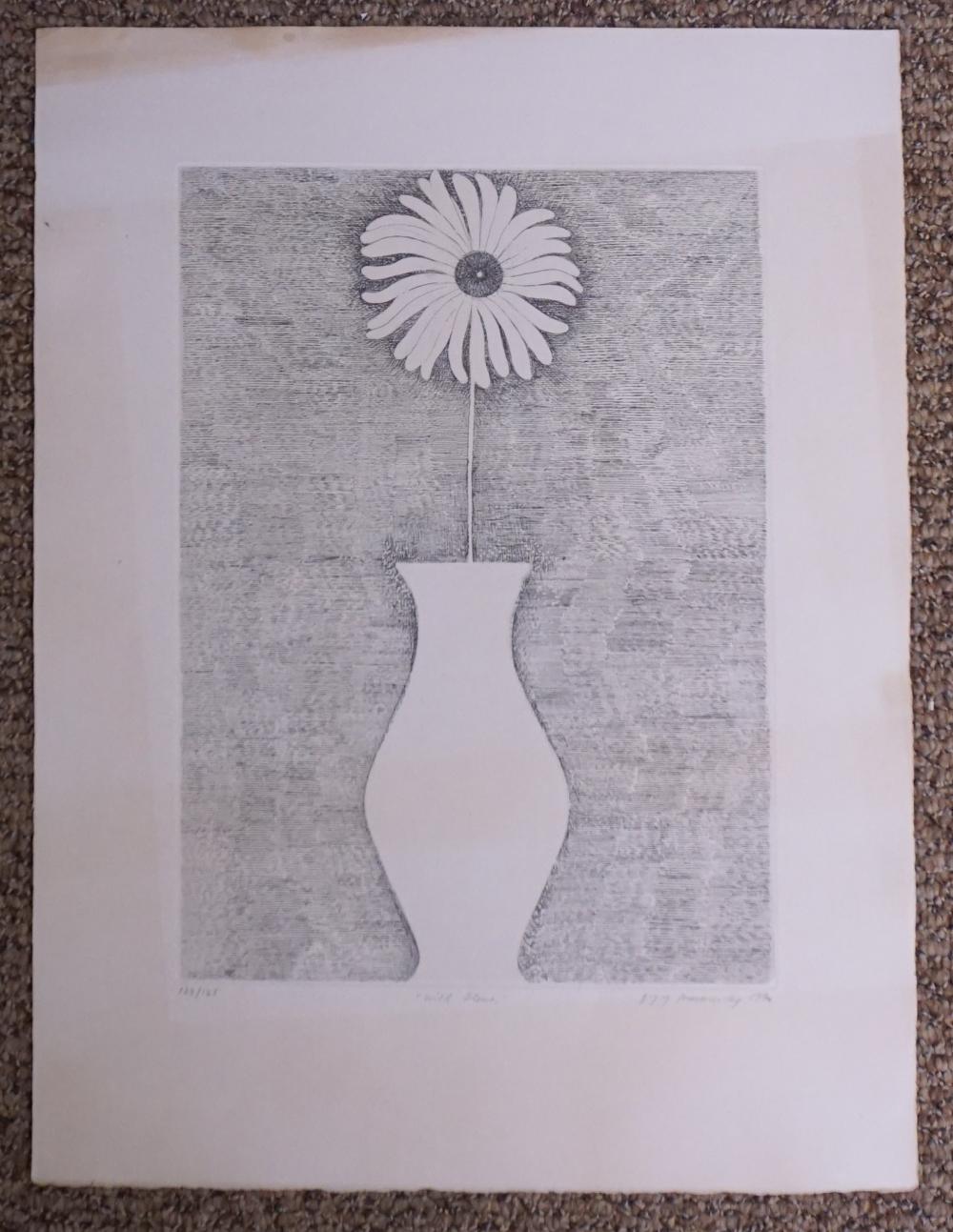 Appraisal: GREGORY MASUROVSKY AMERICAN - VASE WITH A FLOWER LITHOGRAPH UNFRAMED