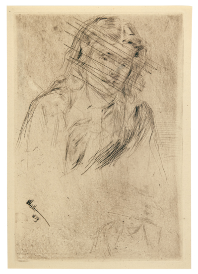 Appraisal: JAMES A M WHISTLER Fumette's Bent Head Etching and drypoint