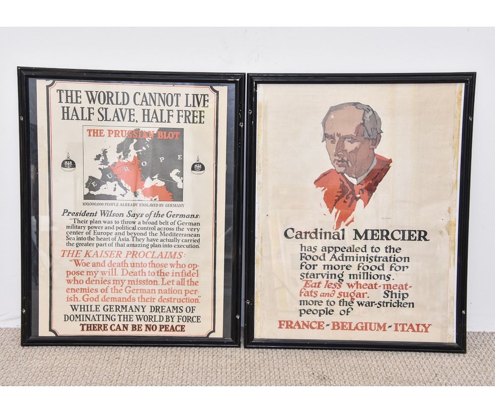 Appraisal: Two World War I Mercier Posters Two framed WWI posters