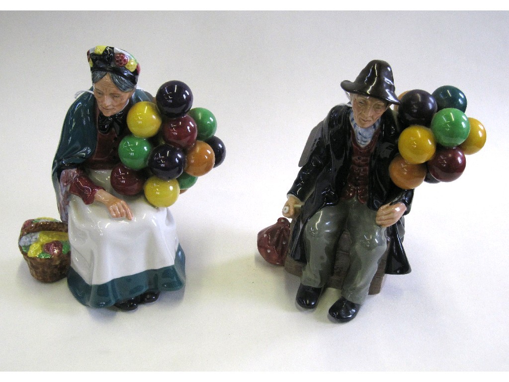 Appraisal: Two Royal Doulton figures 'The Old Balloon Seller' HN and