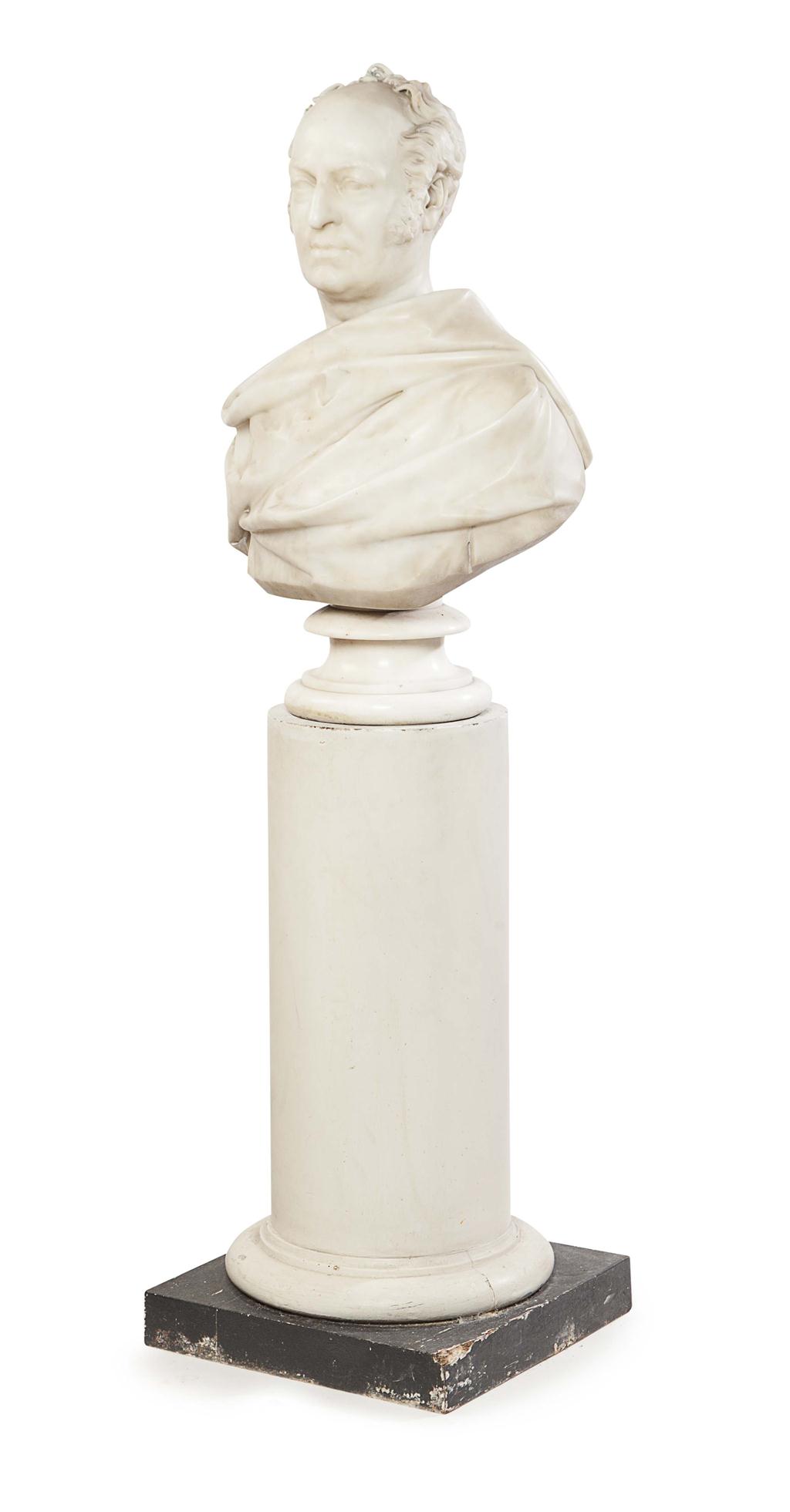 Appraisal: JOSEPH TOWNE BRITISH - BUST OF A GENTLEMAN White marble