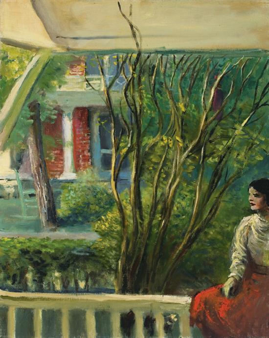 Appraisal: GUY PENE DU BOIS American - Girl on Front Porch