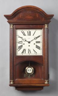 Appraisal: Howard Miller Carved Mahogany Triple Chiming Wall Clock th c