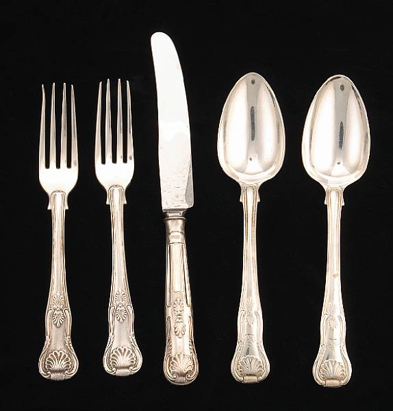 Appraisal: An assembled set of Regency-George IV silver dessert flatwareRobert Peppin