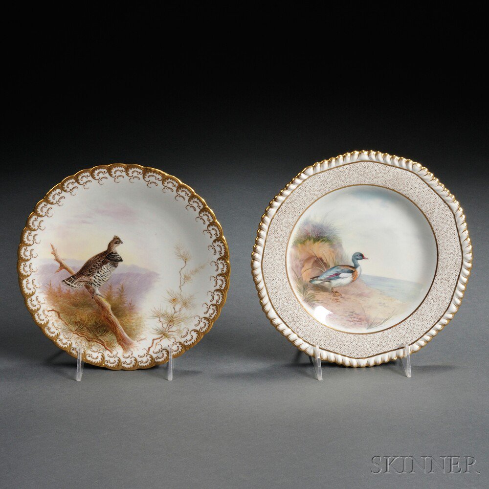 Appraisal: Eleven Hand-painted Bone China Bird Plates England th century each