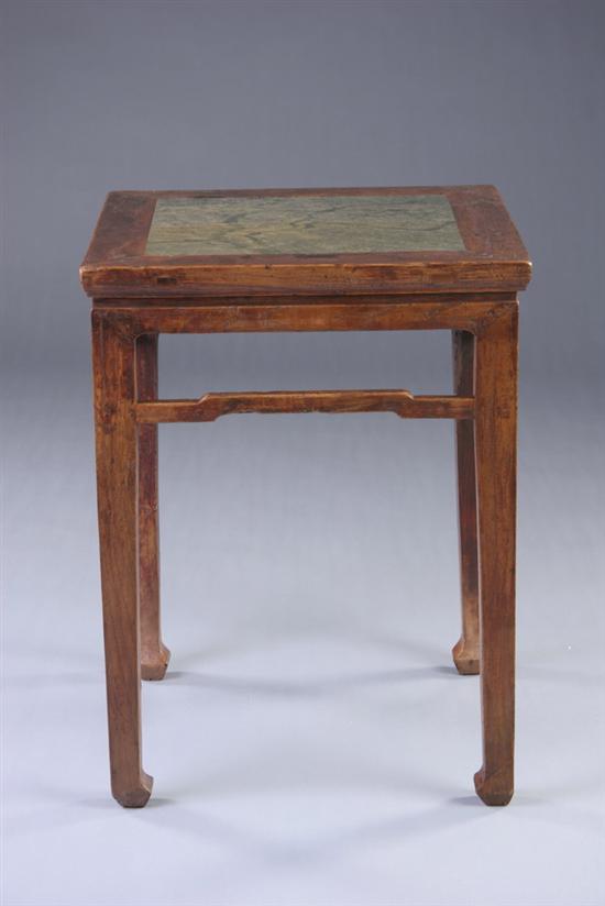 Appraisal: CHINESE WALNUT SIDE TABLE th century Shanxi province Square top