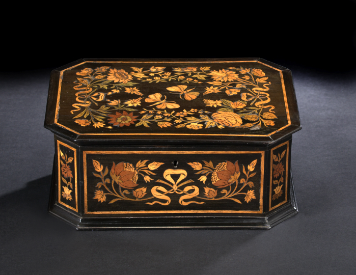 Appraisal: Continental Ebony and Marquetry Jewel Casket third quarter th century