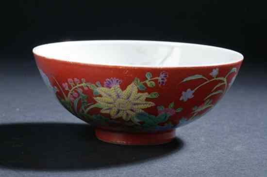 Appraisal: CHINESE FAMILLE ROSE PORCELAIN BOWL Yongzheng four character overglazed blue