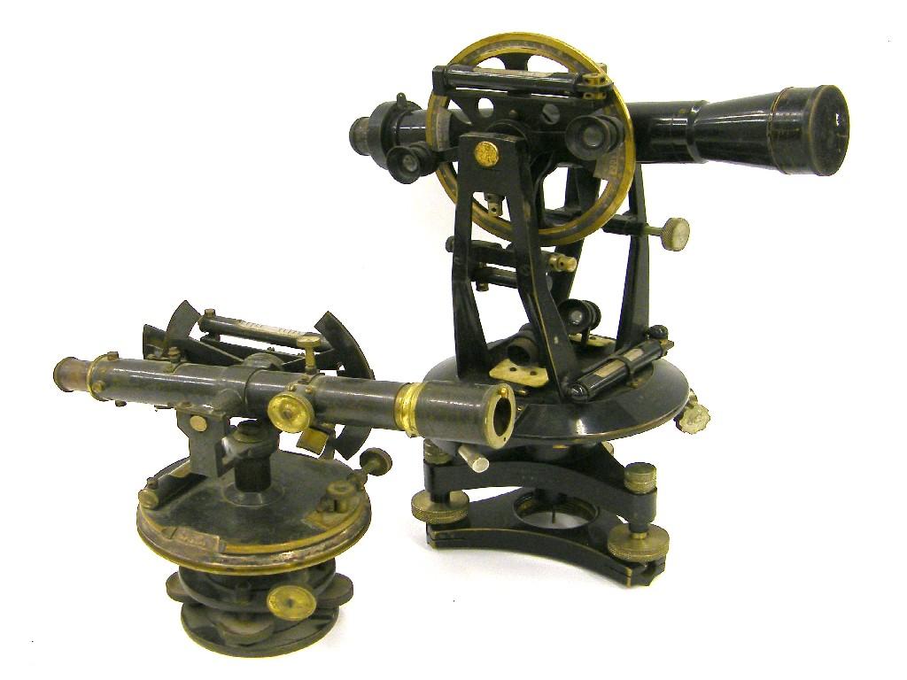 Appraisal: E R Watts Son London black enamelled theodolite no high