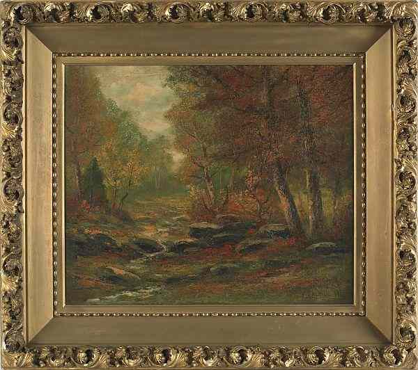 Appraisal: Victor Shearer American - oil on canvas autumn landscape signed