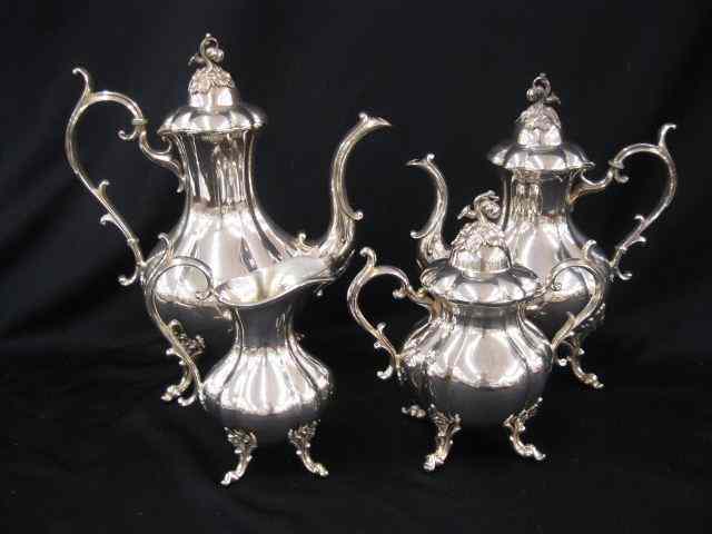 Appraisal: Reed Barton ''Winthrop'' Silverplatetea coffee service footed melon ribbed melon