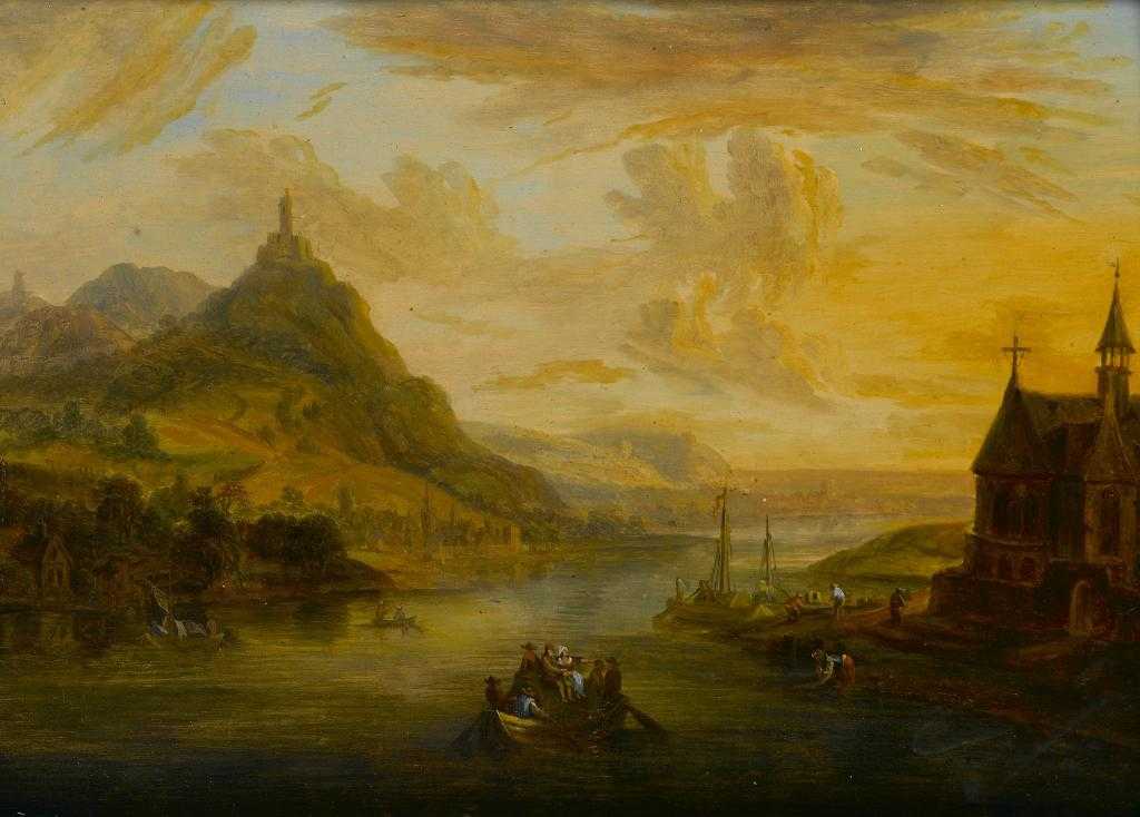 Appraisal: ATTRIBUTED TO CHRISTIAN GEORG SCHUTZ OR SCHUZ - RHENISH RIVER