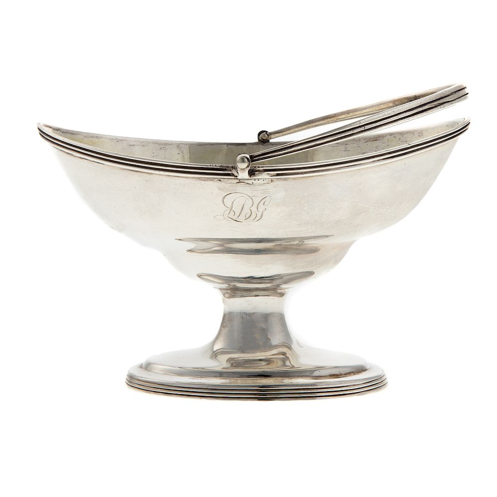 Appraisal: George III Peter Ann Bateman Silver Basket London navette double